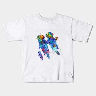 Otters holding hands and a baby otter Kids T-Shirt